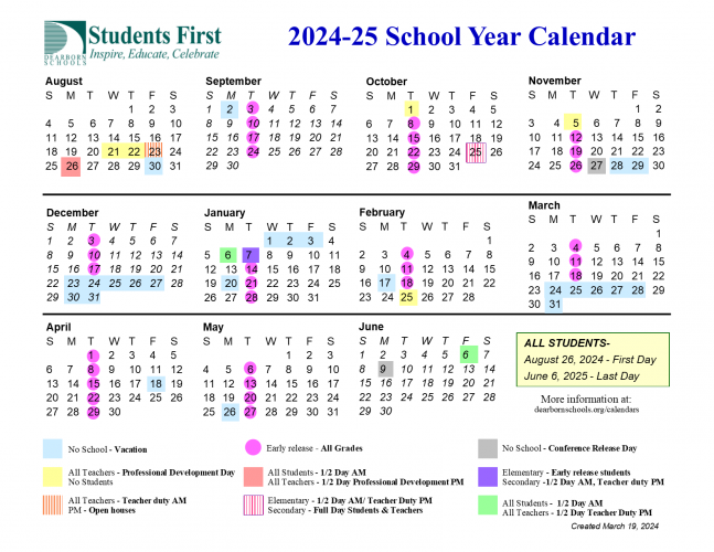 District Releases Tentative 2024-25 School Calendar